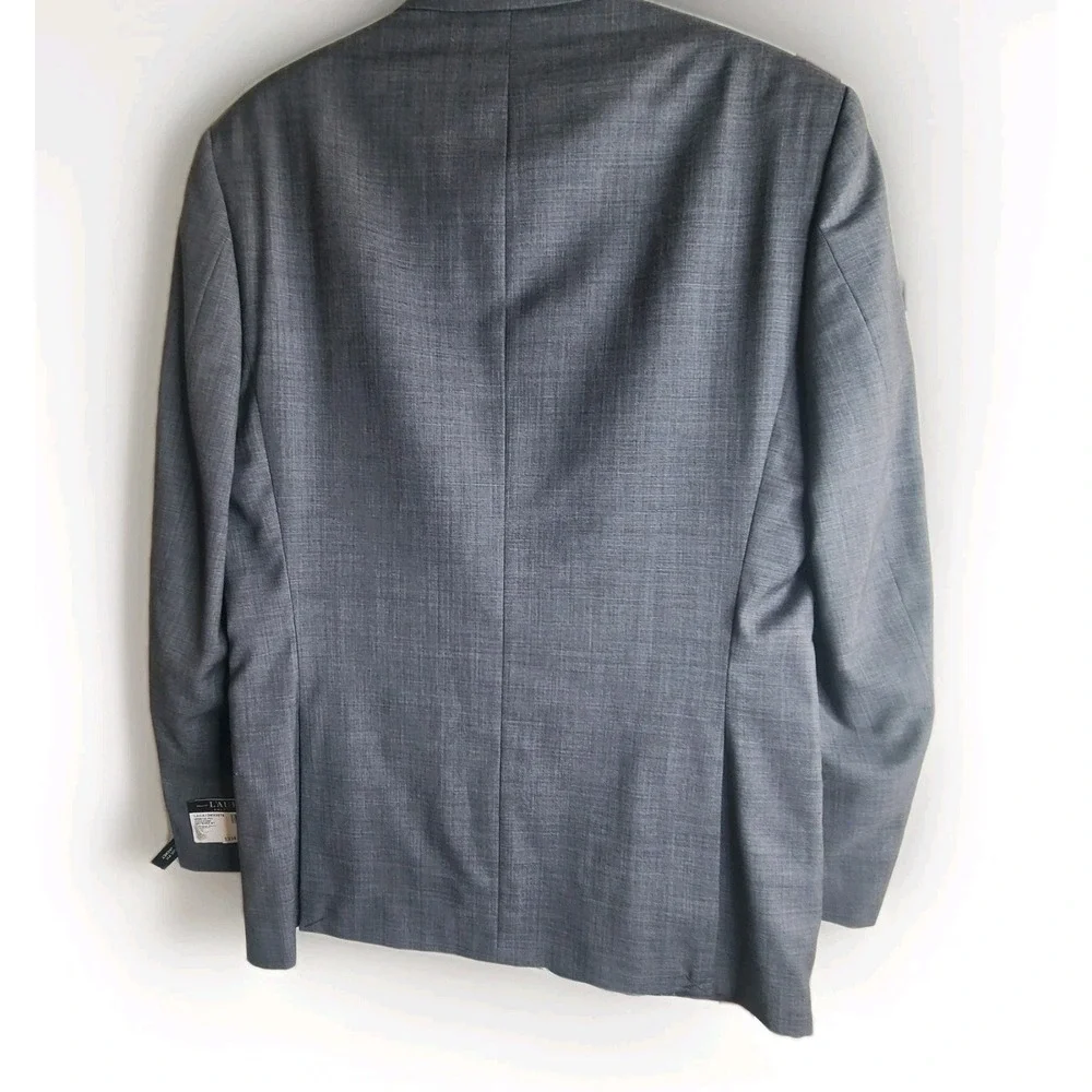 Lauren Ralph Lauren 42L Gray Ultraflex Blazer Sport Coat 100% Wool Classic Fit